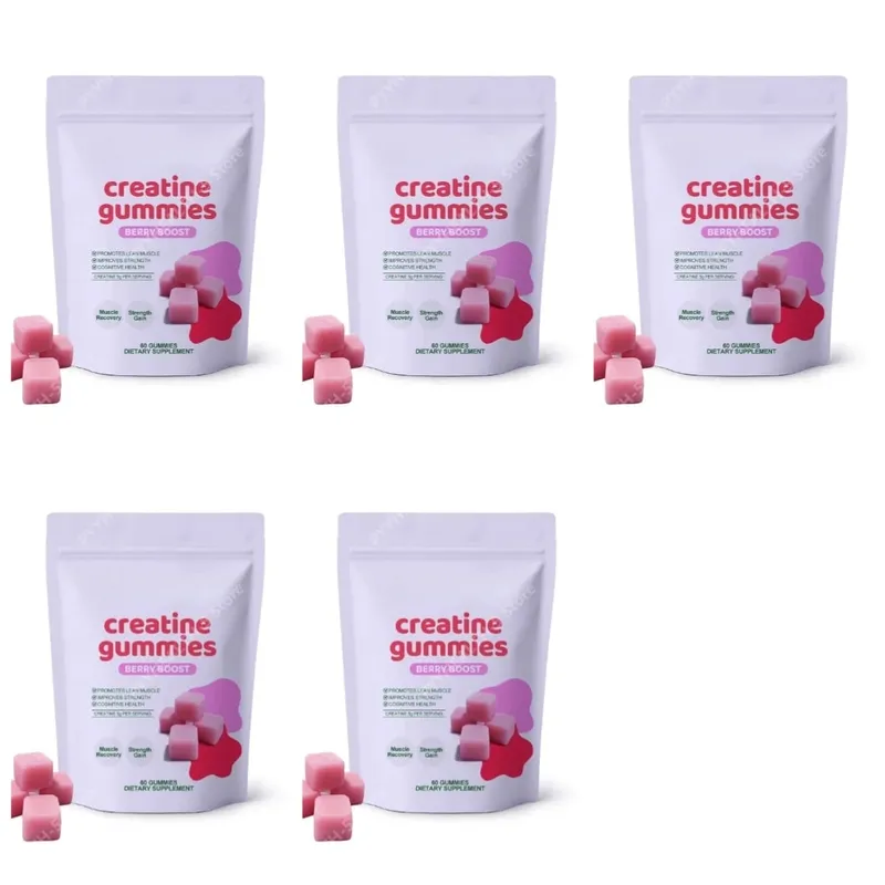 Berry Creatine Gummies Serving Monohydrate Chewable Supplement Easy Daily Intake Muscle Recovery Strength Support Muscle Growth