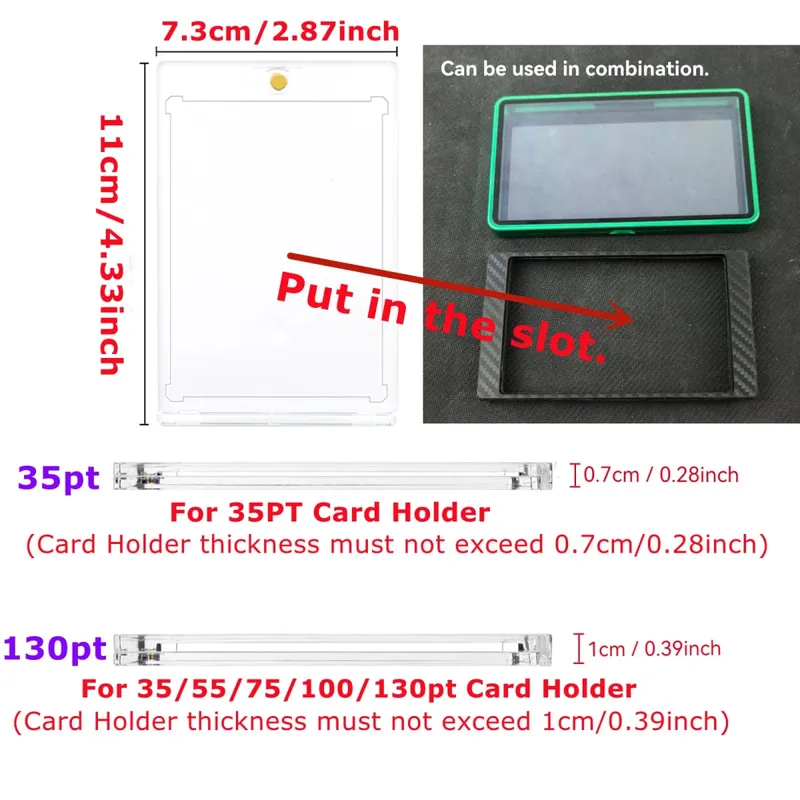 2 in 1 Guard Protector Display Case Aluminum Bumper Sleeve for PSA CGC Graded Sports Trading Card Slab Magnetic Card Holder