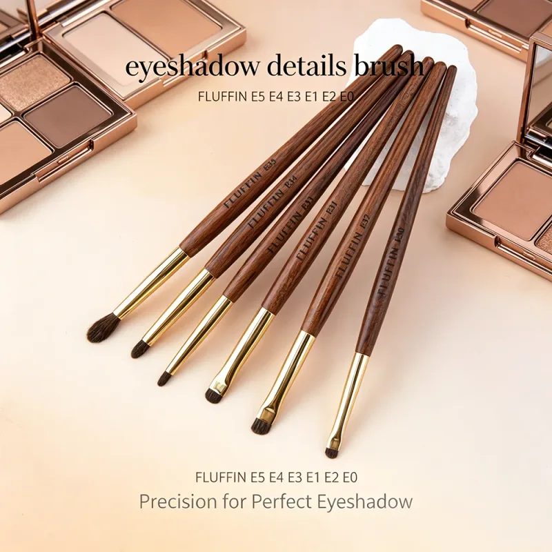 Professional Horse Hair Eyeshadow Crease Blending Brush Eyeliner Smudge Makeup Tool Rosewood Handle Copper Pipe Eye Brushes