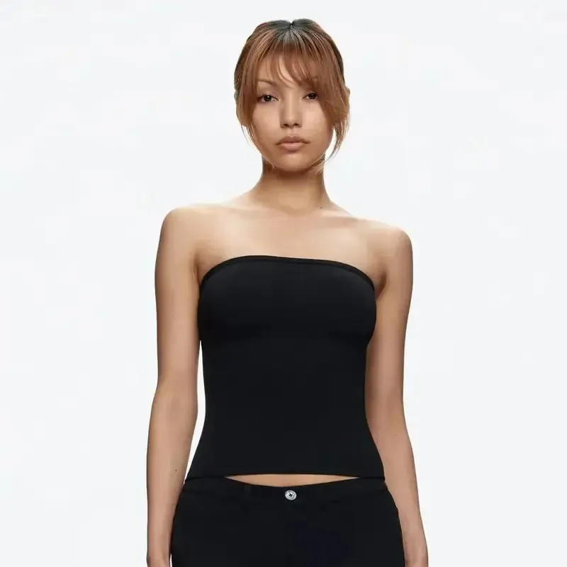 Tank Summer Women's Basic Tube Top Sexy Vest Fabric with High Elasticity and Skin-Friendly Top