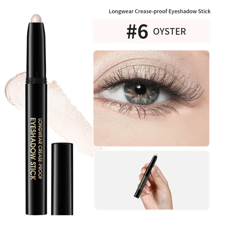 10 Colors Longwear Crease-proof Eyeshadow Pencil Stick Lasting Glitter Shimmer Matte Eye Shadow Highlighter Pen Eyes Makeup Tool