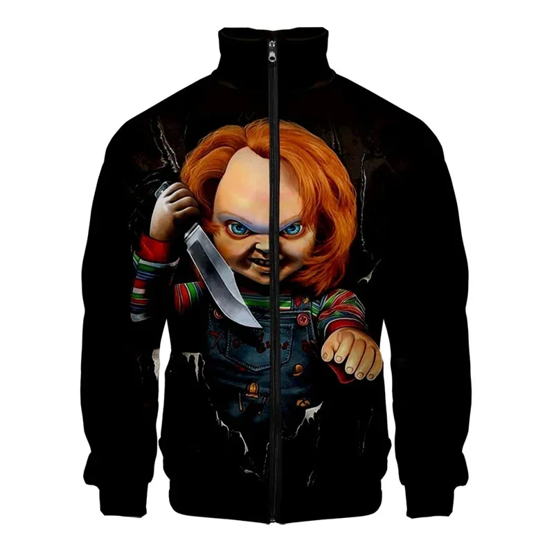 Coats Horror Movie Chucky Stand Collar Jackets Seed of Chucky Sweatshirt Cosplay Costume Long Sleeve Zipper Hoodies
