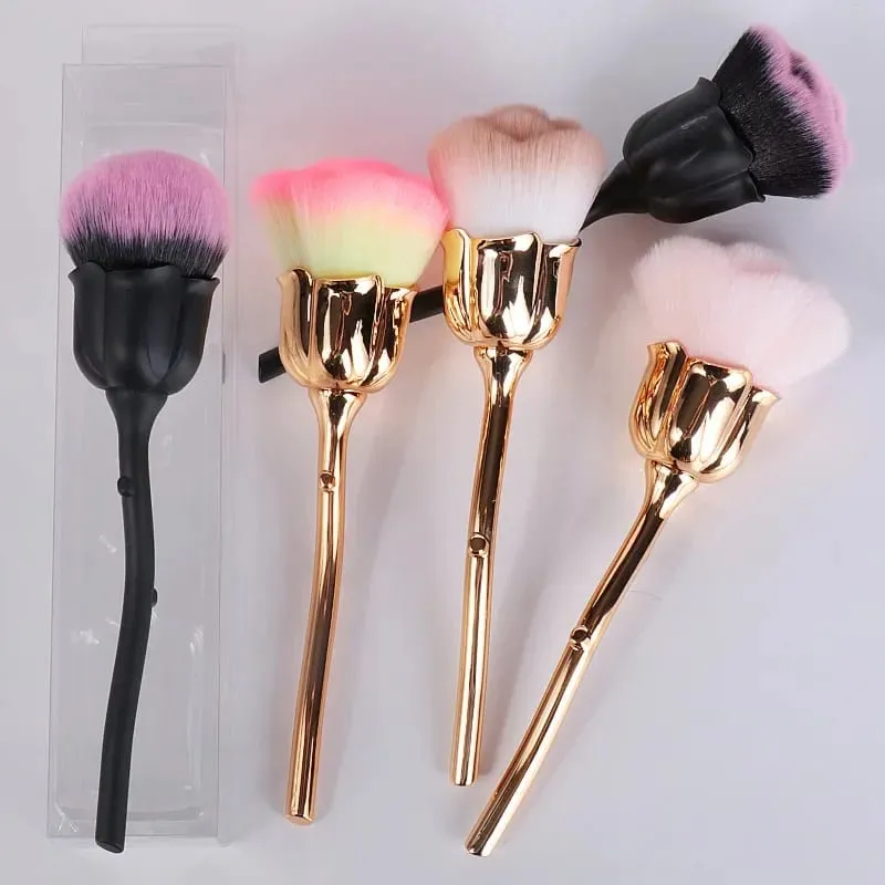 Rose Flower Nail Art Brush Remove Nail Dust Brushes High Quality Acrylic UV Gel Polish Powder Cleaning Tool Beauty Makeup Brush — image 3