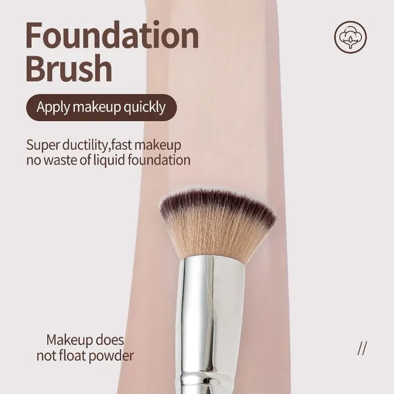 Flat Top Foundation Brush Dense Synthetic Bristles Makeup Brush for Liquid Cream Powder Foundation Blending Flawless Finish — image 2
