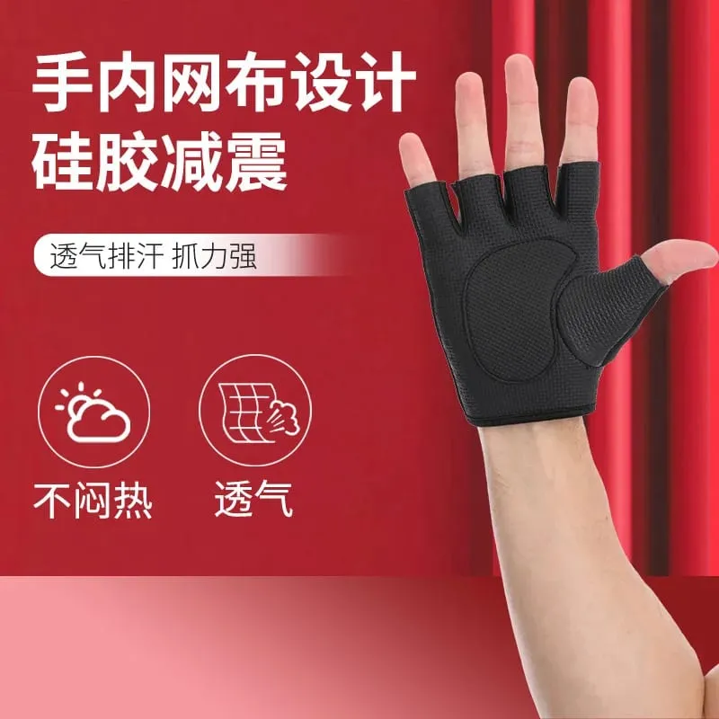 2PCS Gym Gloves Weightlifting Workout Dumbbell Crossfit Bodybuilding Accessorie Breathable Fitness Gloves Silicone Palm Hollow — image 5