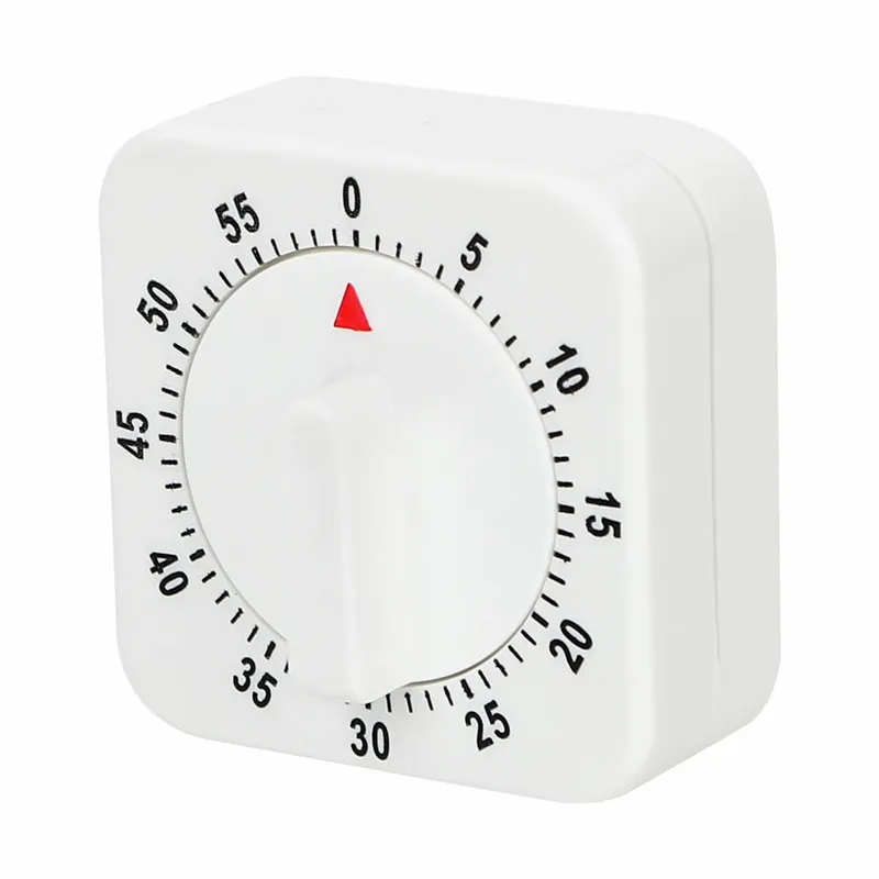 Mechanical Timer Kitchen Tools White Square Cooking Tools 60 Minutes Kitchen Timer Countdown Alarm Reminder