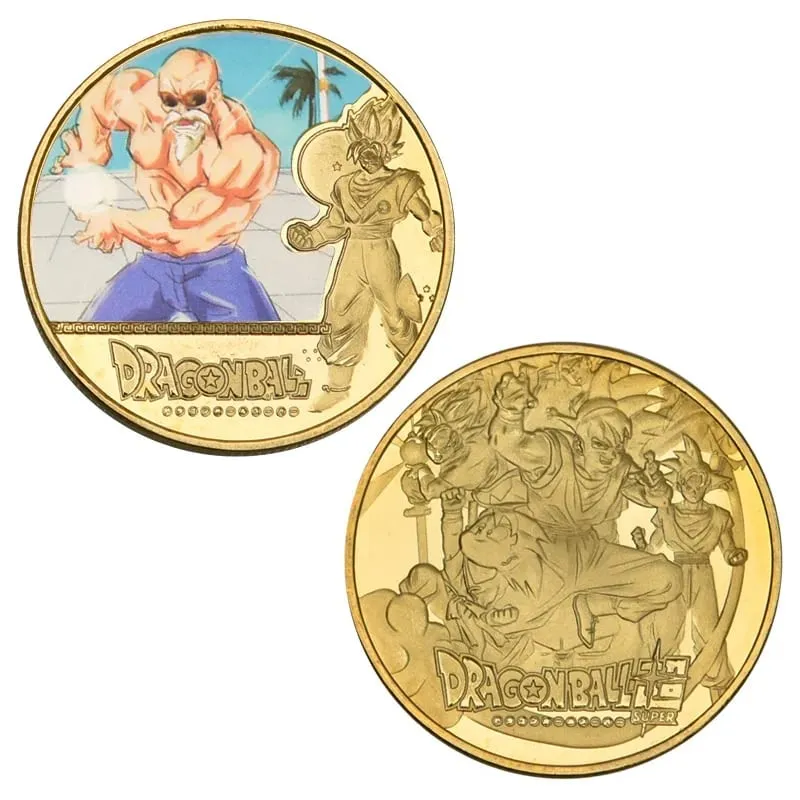 Dragon Ball Banhado A Ouro Moeda de Ouro Son Goku Vegeta Moedas Comemorativas Crianças Clássico Anime Periféricos Coleção Brinquedo Lembrança