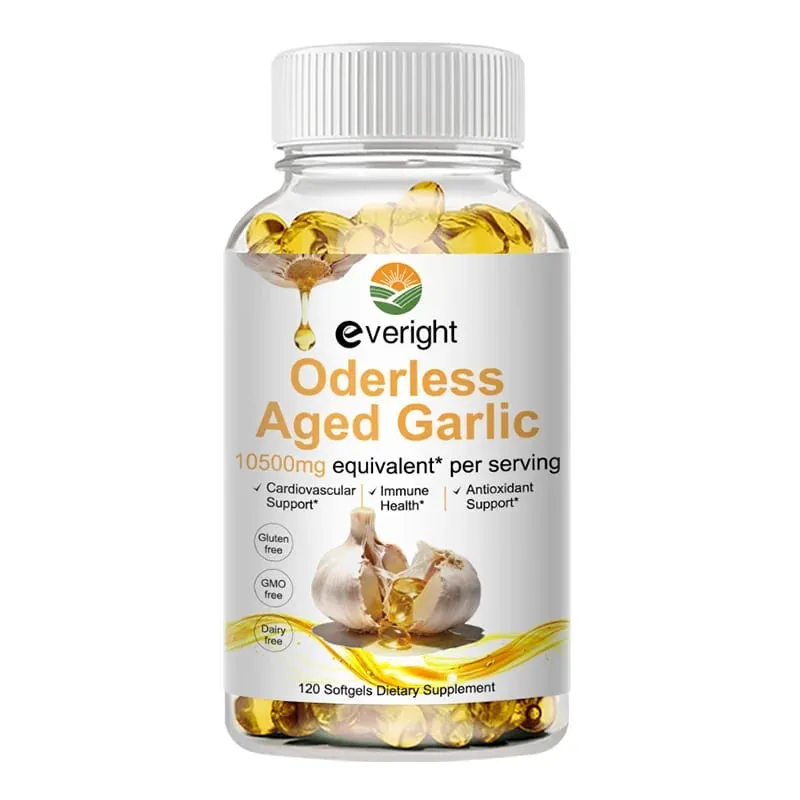 Aged Garlic Extract Capsules – Odorless Formula with Magnesium Chromium B1 & B9 – Supports Immune Heart & Cardiovascular Heal