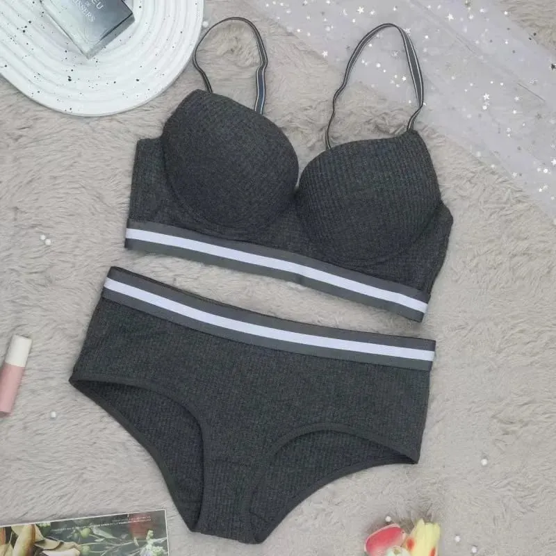 Sexy Push Up Bra Set Adjustable Straps Underwire Comfort Bras Breathable Padded Cup Intimates Lingerie