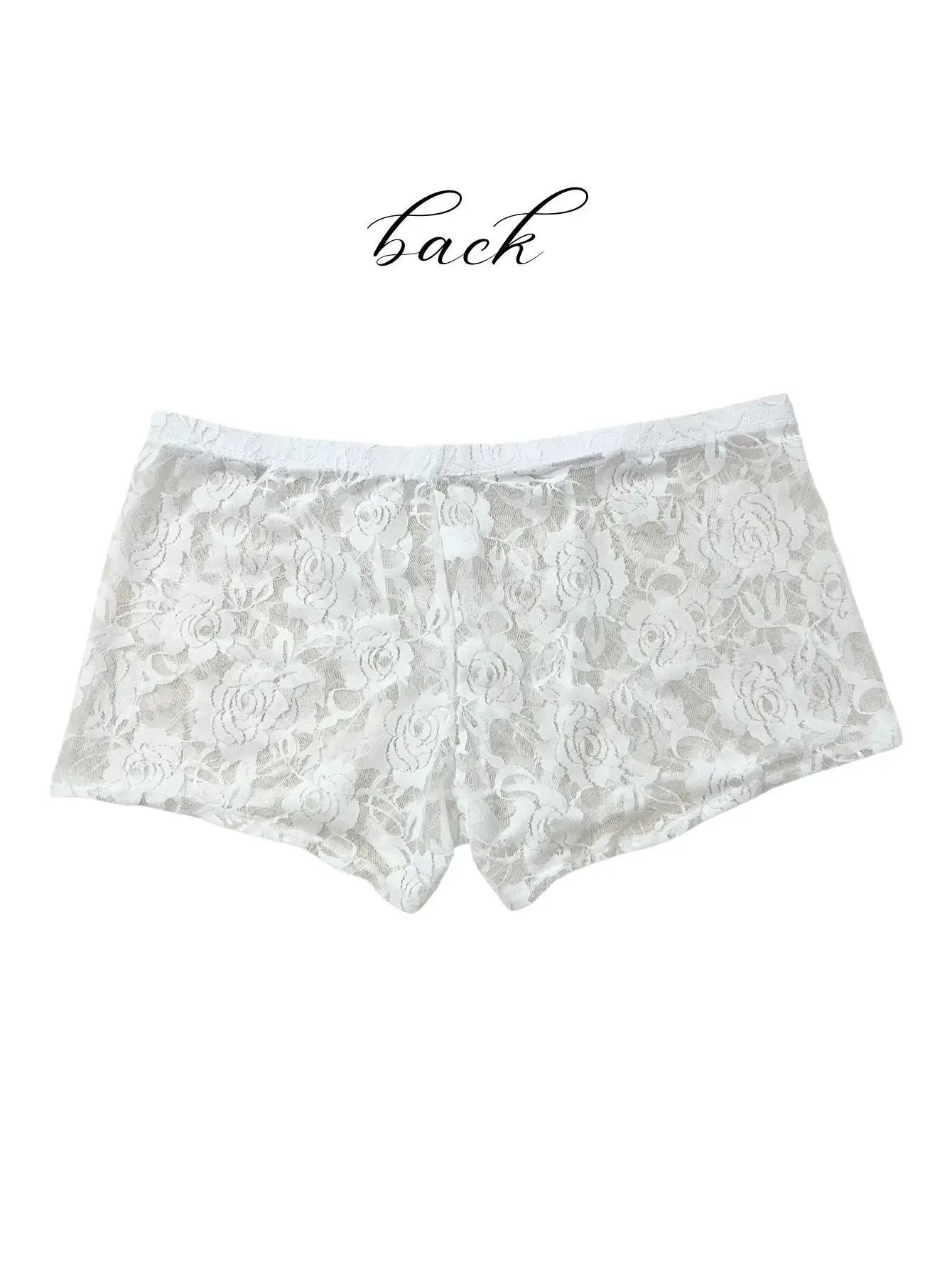 1 pièce de broderie en dentelle sexy pour hommes, nouveau design, sous-vêtements à coin plat en dentelle transparente à haute élasticité, sexy, soie glacée 3256811662670417