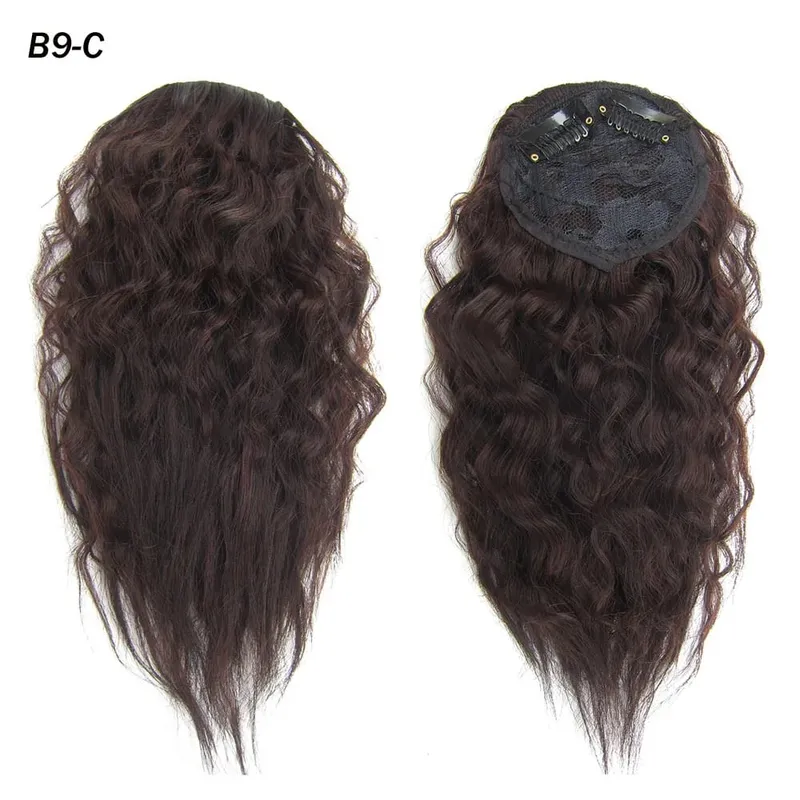 Zolin Short Kinky Curly Hair Bangs Extension With 2Clips One Piece Clip in Hair Black Light Brown Synthetic Hairpiece For Girls