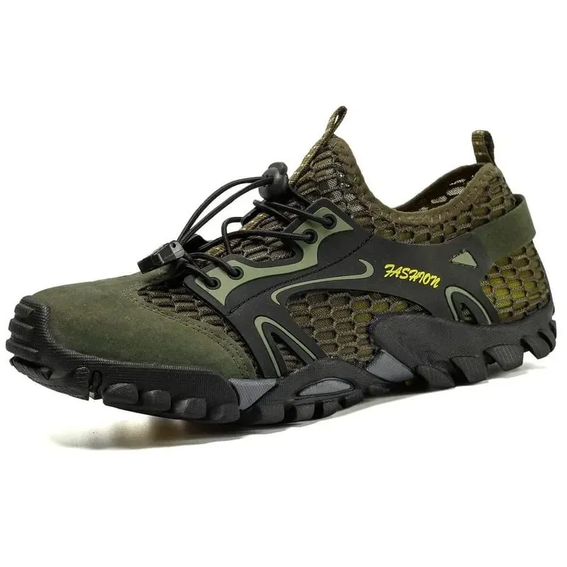 Plus Size Outdoor Shoes Men's Summer Breathable Walking Shoes Women's Hiking and Wading Mesh
