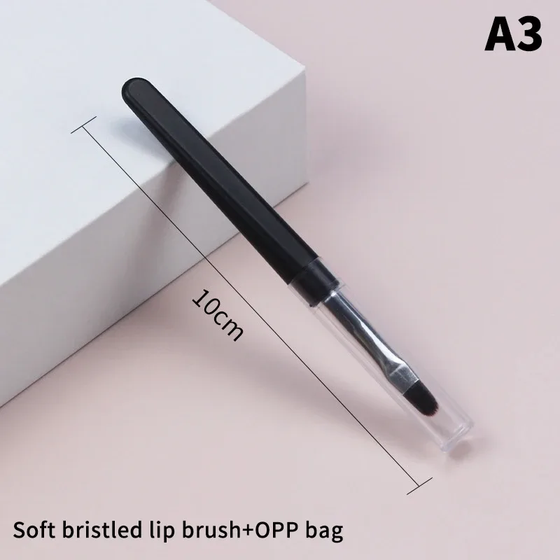 ★▲1 ชิ้น แปรงแต่งหน้าอายแชโดว์แบบพกพา ขนาดเดินทาง แปรงแต่งหน้า คิ้ว ซิลิโคน Glit เครื่องมือเครื่องสำอางที่จำเป็นพร้อมฝาปิด