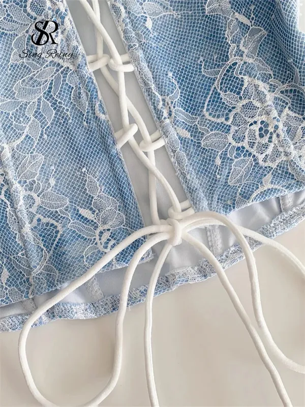 Sexy Lace Strapless Mini Top Ladies Backless Bandage Camisole 2025 Fashion Women Hotsweet Senior Chic Beachwear Corset