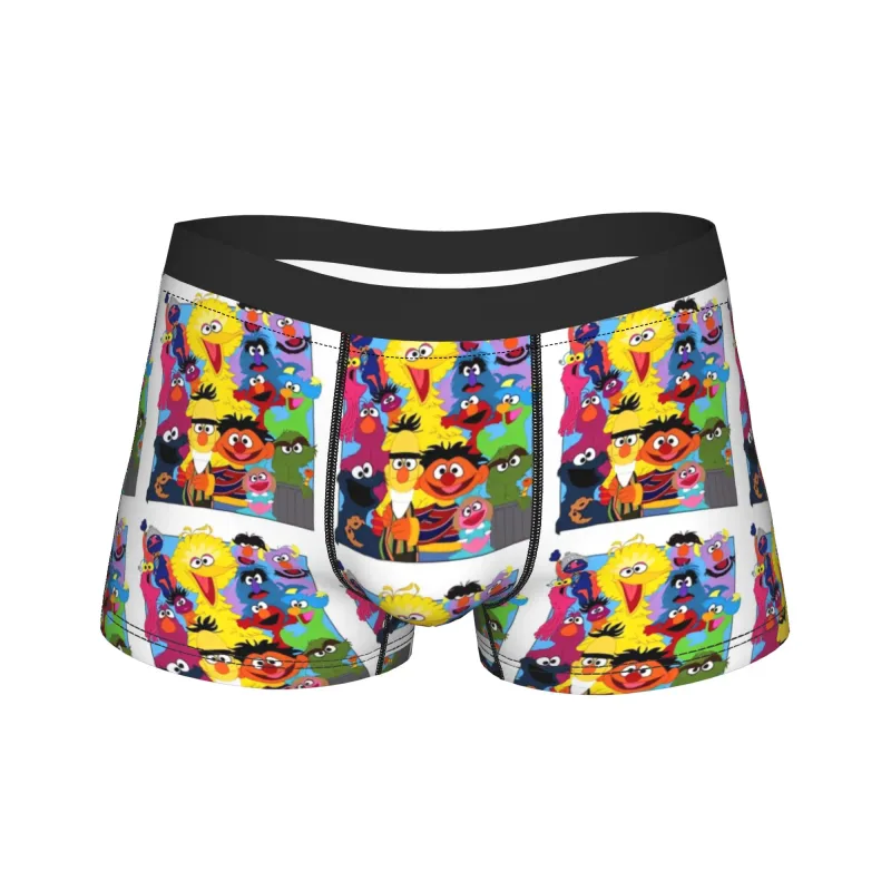 S-Sesames Streets Tango Elmo & Grover Pakaian Dalam Pria Celana Pendek Celana Lucu Boxershorts Bea Cukai Kualitas Kebesaran Celana Dalam
