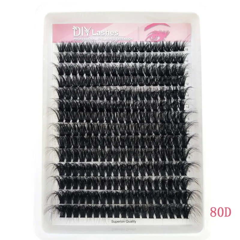 14 Rows Fluffy Lash Bundle Thick Curl Lash Bundle Extended 80D-100D Cat Eye Lash Extension eyelashes