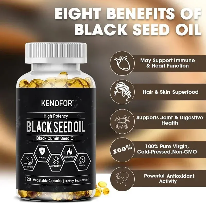 Black Seed Oil 500 Mg - Cold Pressed Nigella Sativa Capsules - Non-GMO Gluten Free for Overall Health Support — image 5