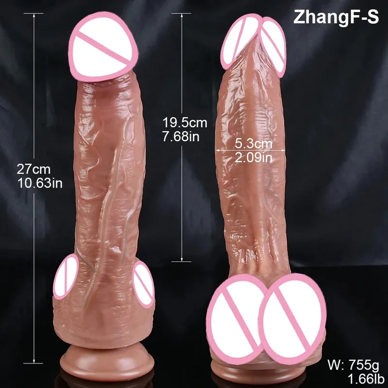 S/M/L Kulit Berasa Realistik Dildo Zakar Lembut Besar Silikon Ganda Mainan Seks Dewasa Dengan Cawan Sedut Dubur Batang untuk Wanita Pelancap