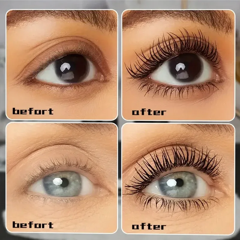 5D Black Waterproof Mascara Lengthens Eyelashes Extension Thick Silk Fiber Mascara Female Makeup Eye Cosmetics Tools for Gifts — image 2