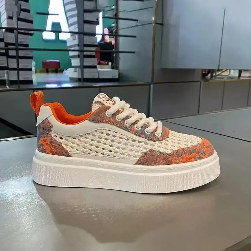 Summer Hollow Men's Casual Shoes Fashion Breathable Board Shoes Anti Slip Sport Footwear Lightweight Platform Walking Sneakers
