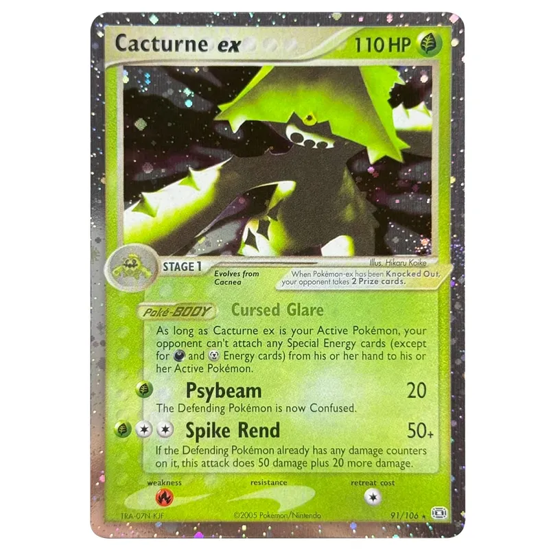 บัตรพร็อกซี โฮโลแกรม Emerald Cacturne Rayquaza ตำนานที่ซ่อนอยู่ Kyogre Crystal Guardians Alakazam Star Flareon Metagross