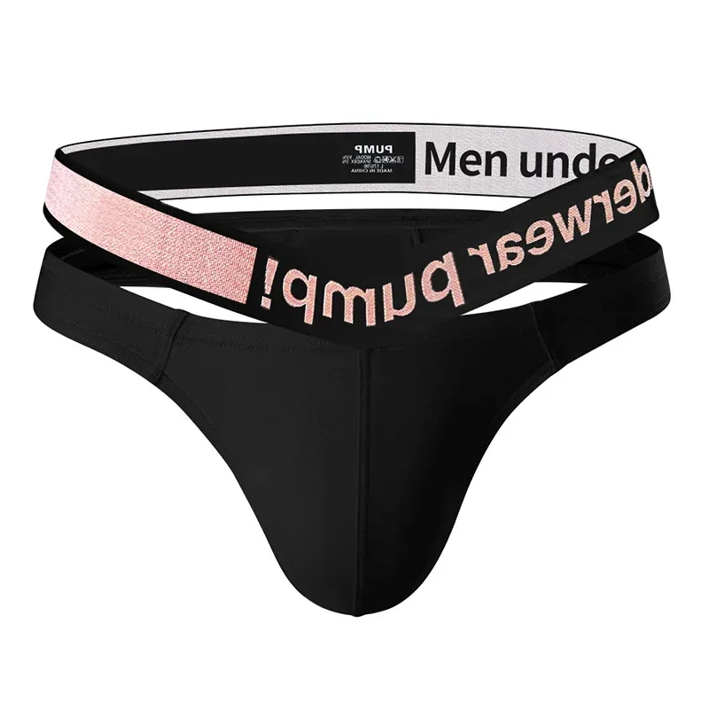 Trendy Little Triangle da uomo a vita bassa a vita bassa, vestibilità aderente, fascia elastica per sollevamento dell'anca, scollo a V sfumato rosa