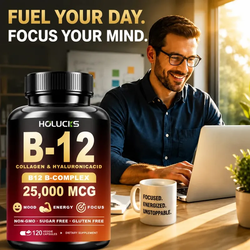 Vitamin B12 Complex Supplement Benefit Brain & Heart Function Support Memory Learning Metabolism Helps Boost Natural Energy