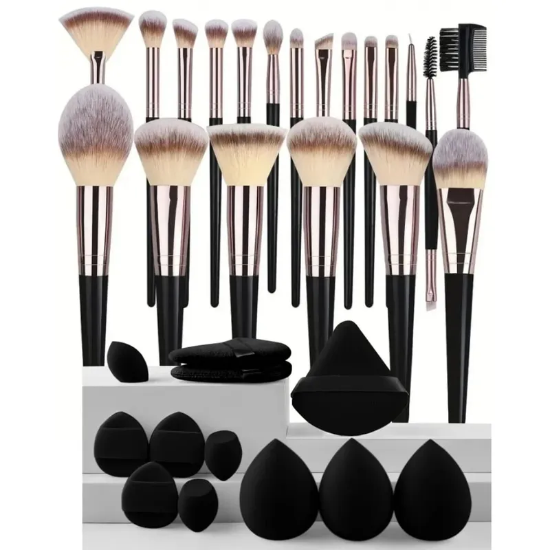 3-20PCS Makeup Brushes Set Eye Shadow Foundation Blush Highlighter Concealer Brush Female Beauty Tool Beauty Sponges Thumb Puffs — image 10
