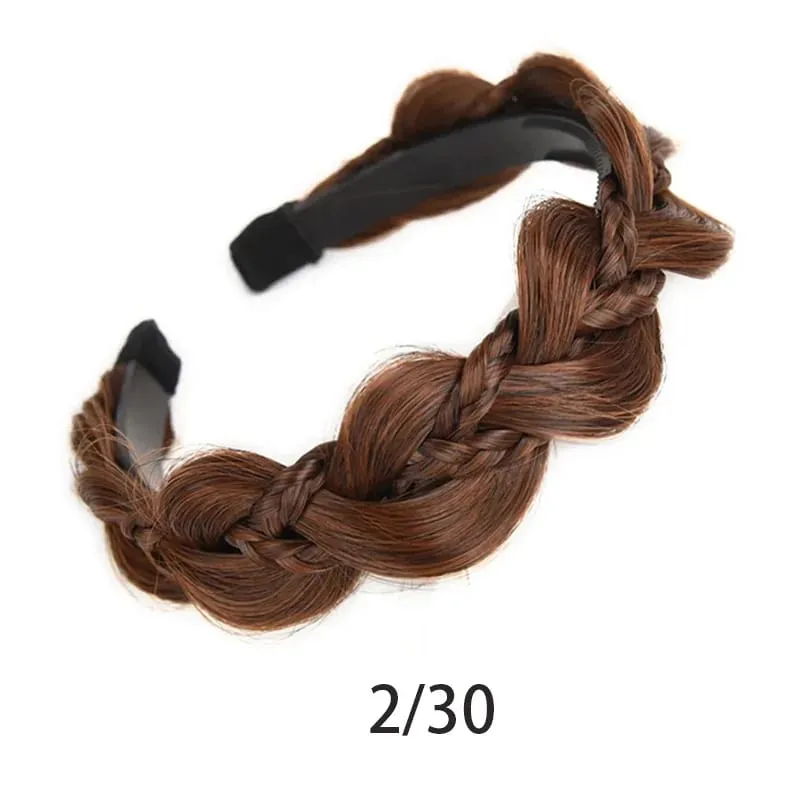 Twist Braid Headband Synthetic Fishbone Braid Wig Headband 1pc Non-Slip Twist Braid Hair Hoop Hair Accessories For Women Girls