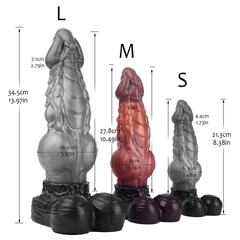 Double Layer Silicone Fantasy Dog Knot Dildo Blue Butt Plug with Sucker Anal Dilator Masturbate Sex toy for Adult 18+