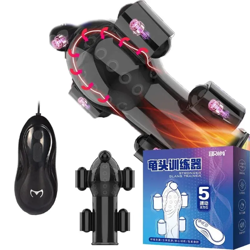 Vibrating Penis Extender Vibrator Glans Stimulator Exercise Delay Sleeve Male Masturbator Bullet Vibrator Adult Sex Toys for Men — image 2