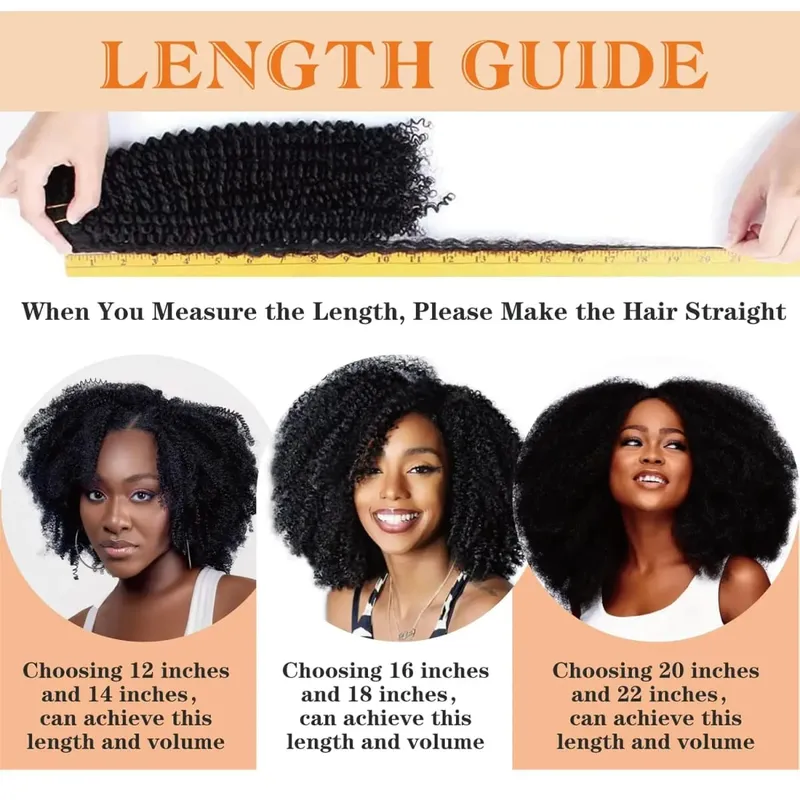 Extensiones de cabello rizado Afro, 100% cabello humano 4B 4C, extensiones de cabello rizado brasileño Remy, 8 Uds., 120g/set — image 5