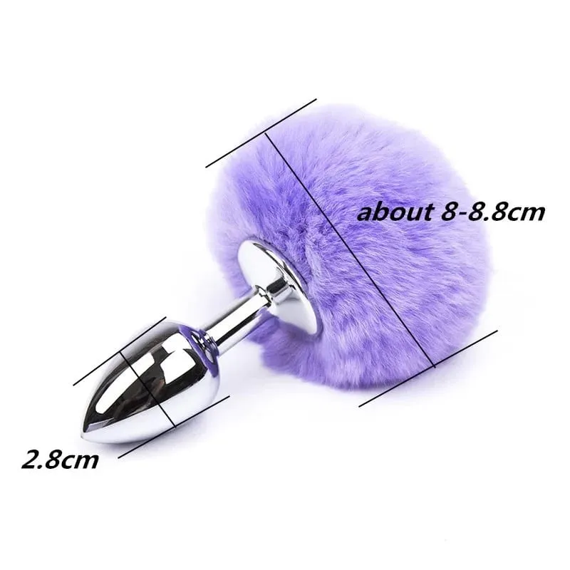 Metal Plush Rabbit Tail Anal Plug Butt Plug Prostate Massager Rabbit Ear BDSM Cosplay Erotic Sex Toys for Women Adults Sex Game — image 6