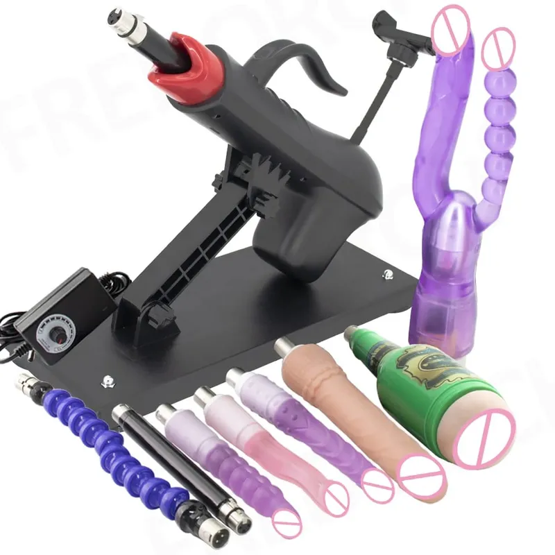 Fredorch Automatic Retractable Sex Pumping Gun Machine with Dildo For Male and Female Masturbation Sex Toy 450 Stroke per minute
