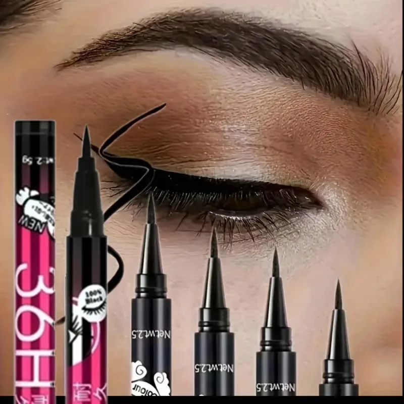 1/3/5db Smooth Black Liquid Eyeliner Pen Ultra-fine Pen Tip 36H Eye Liner Ceruza Vízálló hosszantartó kezdő smink