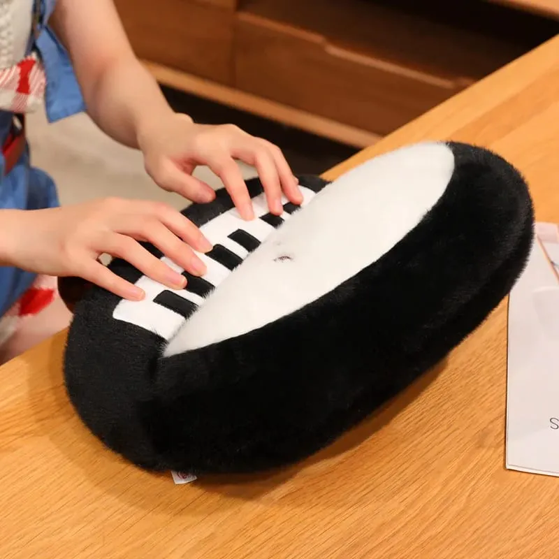 14/16cm Black Piano & White Air Conditioner Plush Pendant Stuffed Humanoid Musical Instrument Keyring Decor for Bag Gift