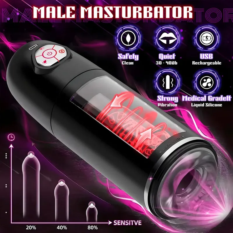 Automatic Masturbator Wear Headphones 10 Thrusting Rotating Modes Mastubator Cup Sex Toys Adult Goods for Men Masturbation