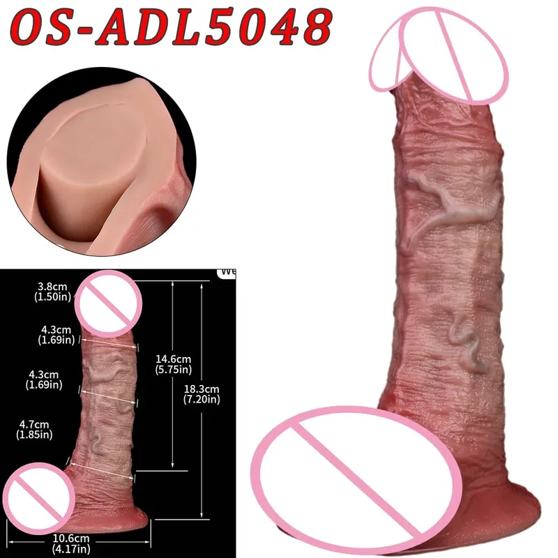 47cm realistická dlouhá dilda s dvojitou hlavou anální vaginální stimulátor Sexuální hračka s přísavkou pro lesbické páry Gay Muži Nástroje pro dospělé