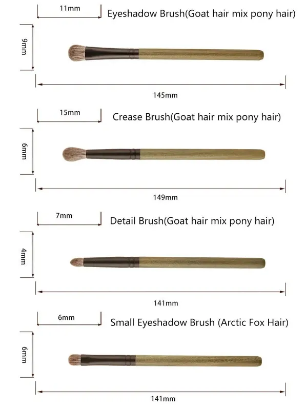 7pcs/set Fox hair Makeup brushes Set Powder Blusher Stippling Eyeshadow Detail Shadow Make up brushes Green Ebony Handle