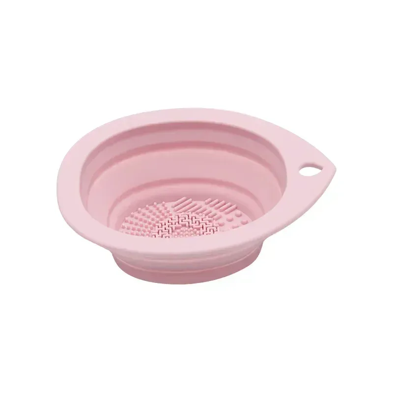 Eyeshadow Brushes Washing Soft Mat Beauty Tools Scrubber BoxSilicone Makeup Brush Cleaner Folding Powder Puff Cleaning Bowl