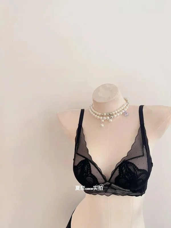 French Style Soft Lace Wireless Bra Set Women Push Up Small Breast Lift Full Cup Sexy Adjustable Comfort Lingerie Set Daily Wear — image 10