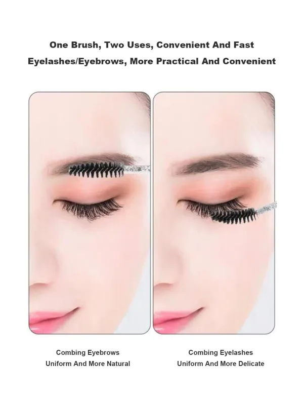 [70 Eye Black Brushes And 20 Plastic Tubes] Disposable Crystal Rod Eyebrows Extremely Fine Soft Brush Portable And Flexible