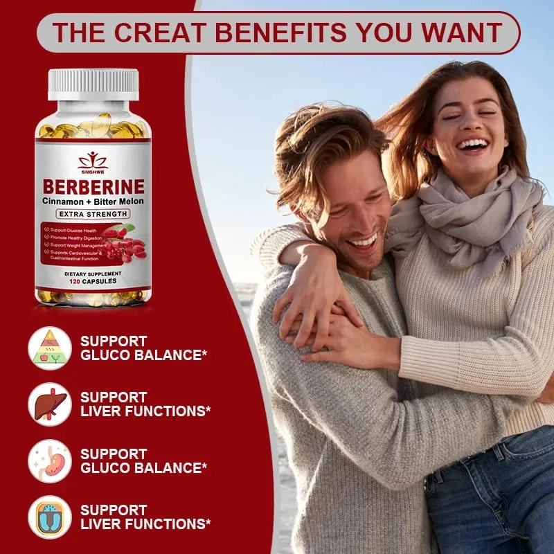 Berberine Supplement High Potency with Ceylon Cinnamon - Immune System Cardiovascular & Gastrointestinal Function - Berberine H