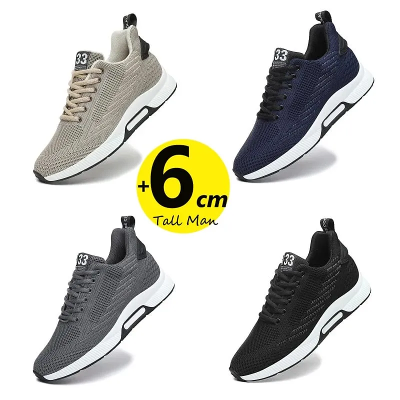 Tenisky Muži Zvýšení výšky Vložky 6 cm Zvedací boty Robustní vyšší Heel Lift Plus Velikost 37-46