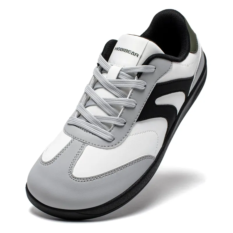 Wide Toe Shoes Unisex Artificial Leather Barefoot Sneakers Casual Retro Zero Drop Shoes for Women Men
