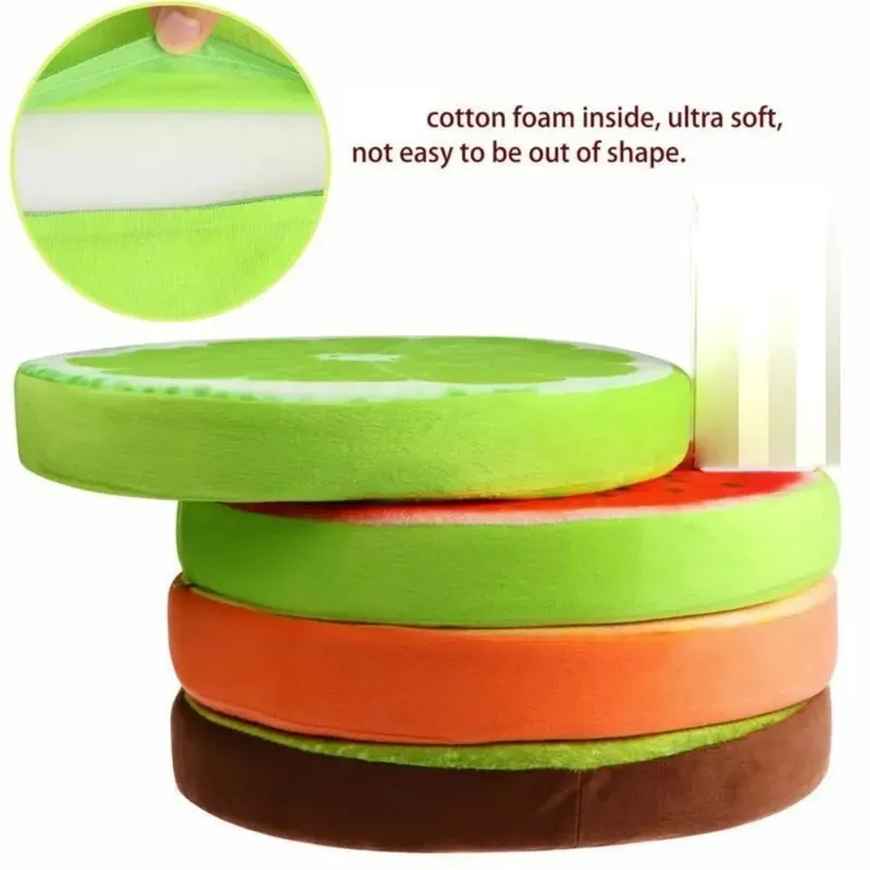 Soft Comfortable Funny Sofa Pillow Garden Dining Outdoor Seat Pads Round Pillow Fruit Seat Pads Chair Cushions