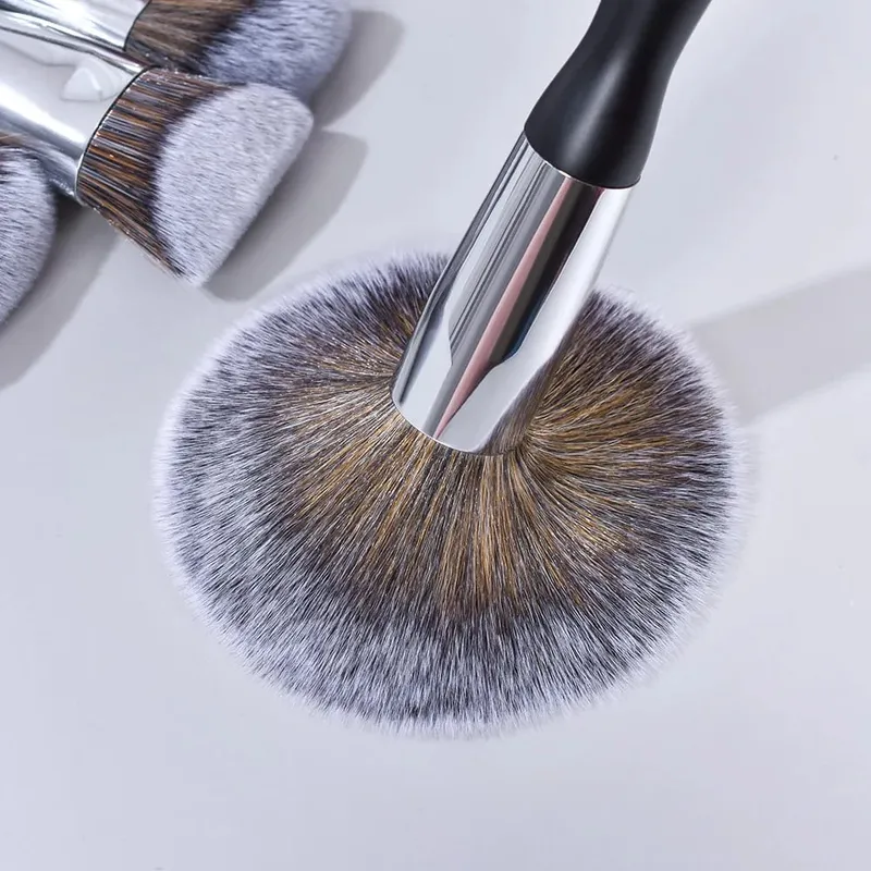 Black Makeup Brushes Private Label Powder Foundation Blush Eyeshadow Make Up Brush Set Natural Hair Brochas Wholesale 5Sets — image 2