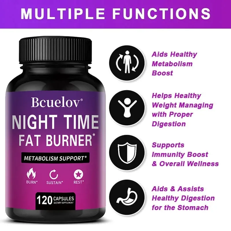 Nighttime Fat Burner - Carb Blocker To Help with Cleansing Weight Management Maintaining Energy Levels and Digestive Health