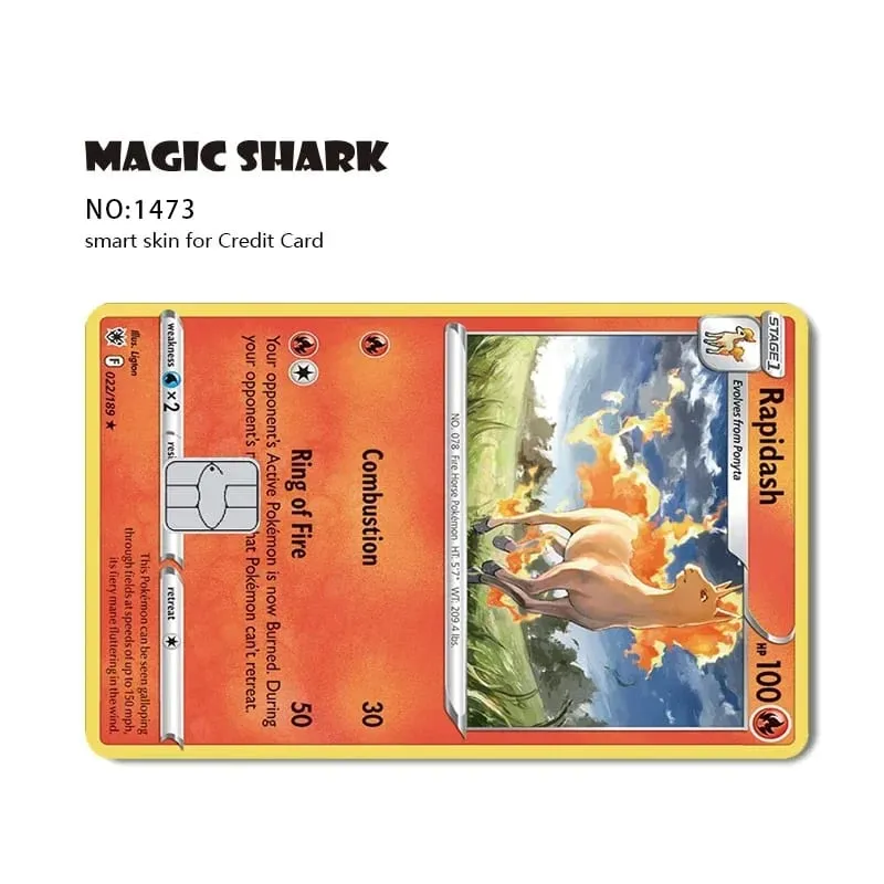 2025 New Pokemons Charizard Blastoise Bulbasaur Eevee Metwo Sticker Film Skin Cover for Credit Debit Card