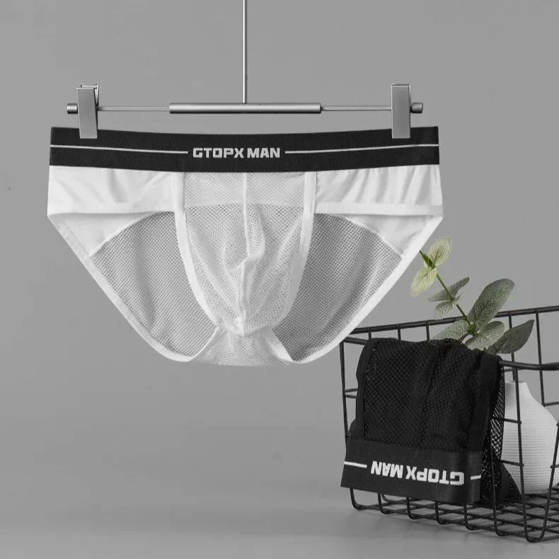 Mens Sexy Underwear U Convex Thin Mesh Transparent Briefs Low Rise Breathable Underpanties — image 17